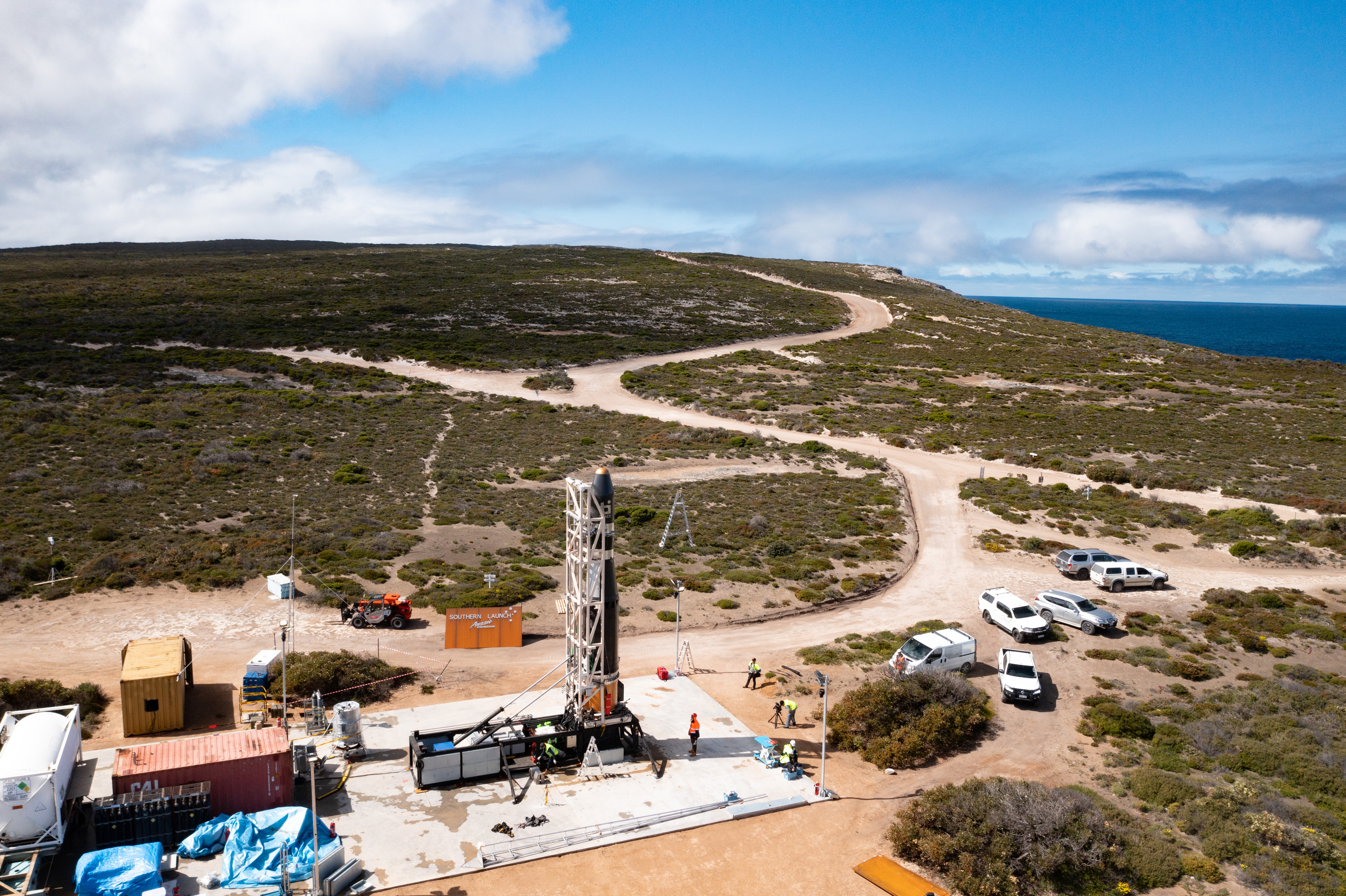 An aerial view of a launch facility in Australia.