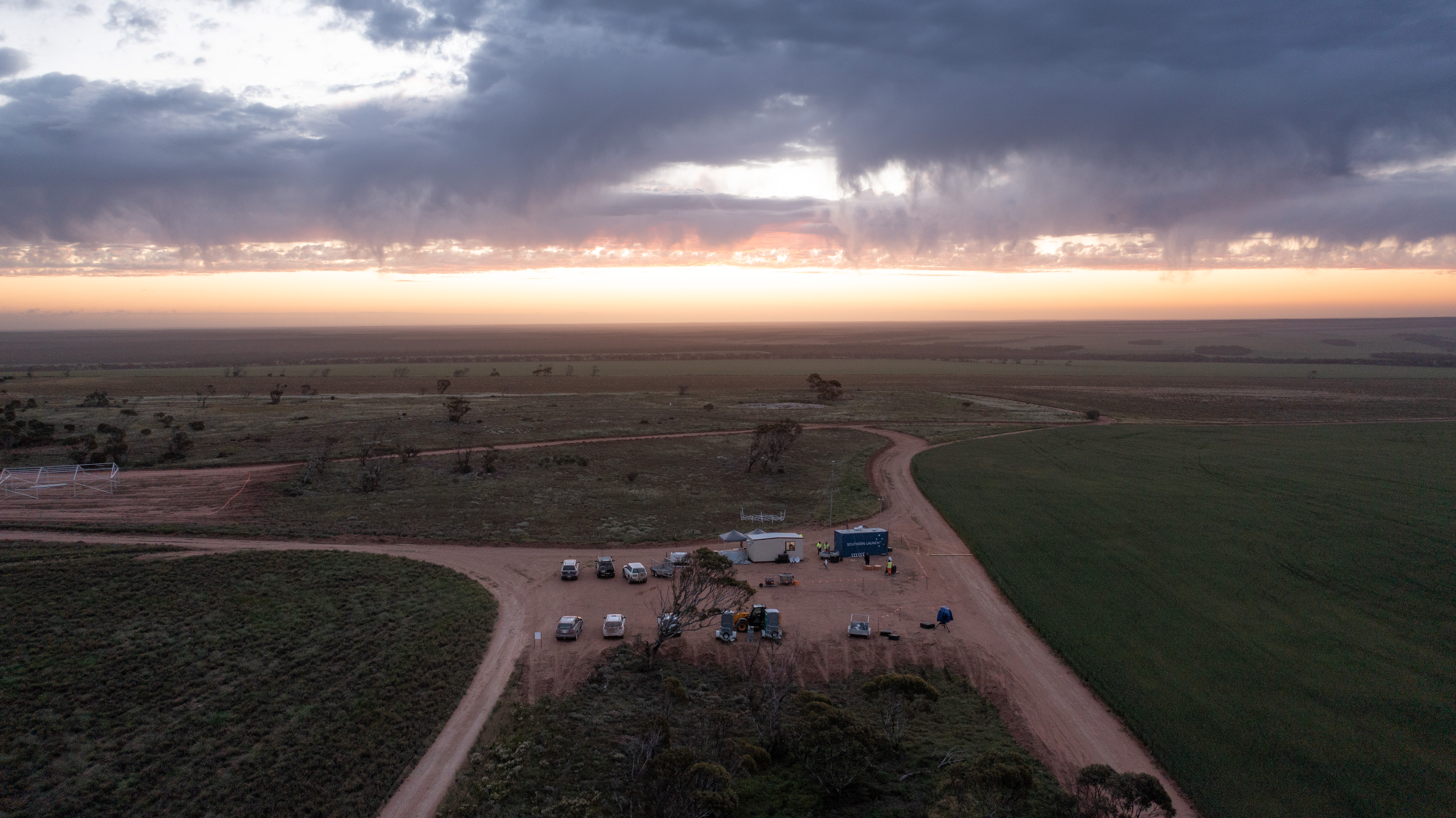 An aerial view of a test range in Australia.