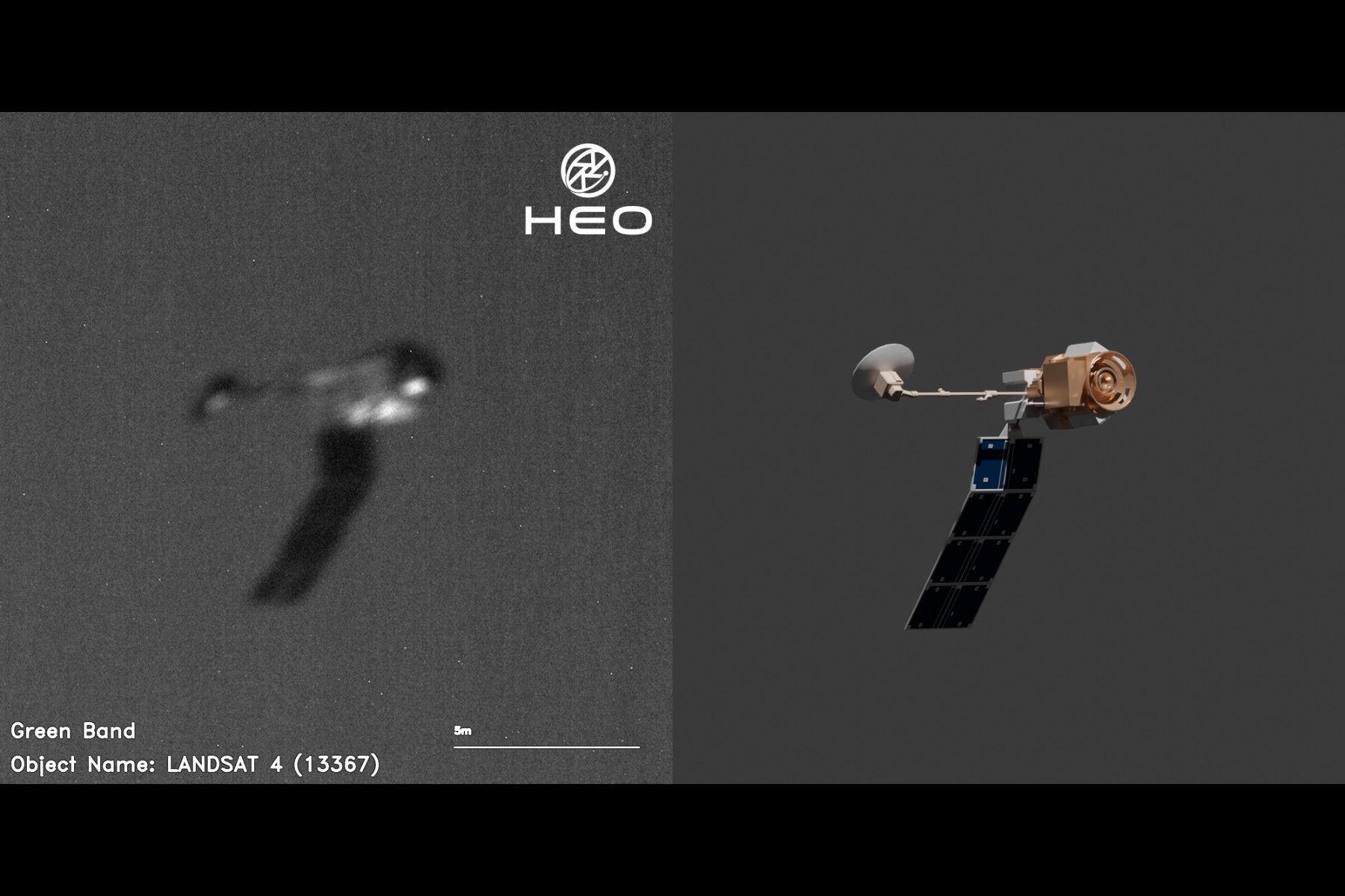 The Landsat 4 satellites captured in space. 