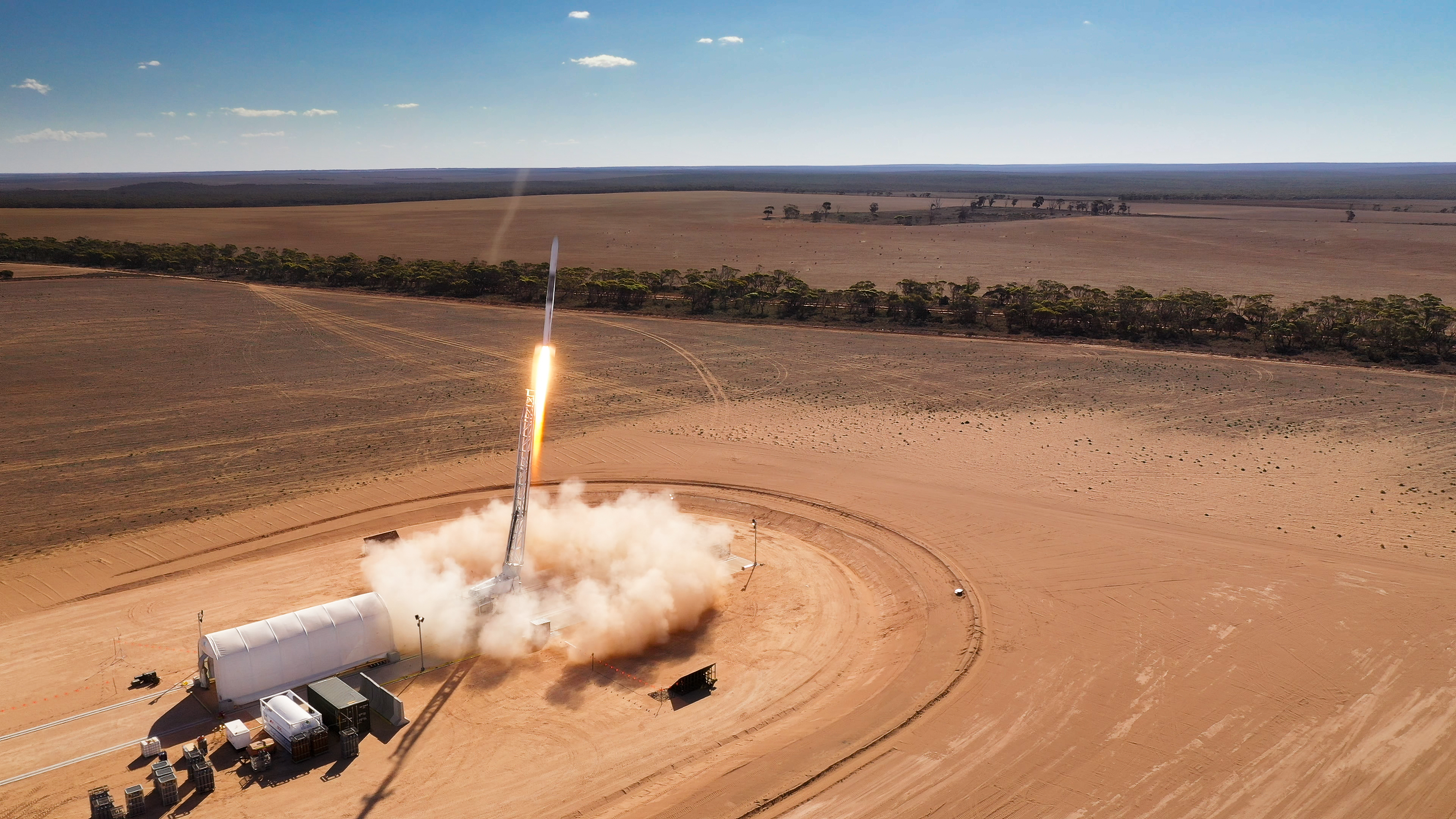 Rocket being launched from a base