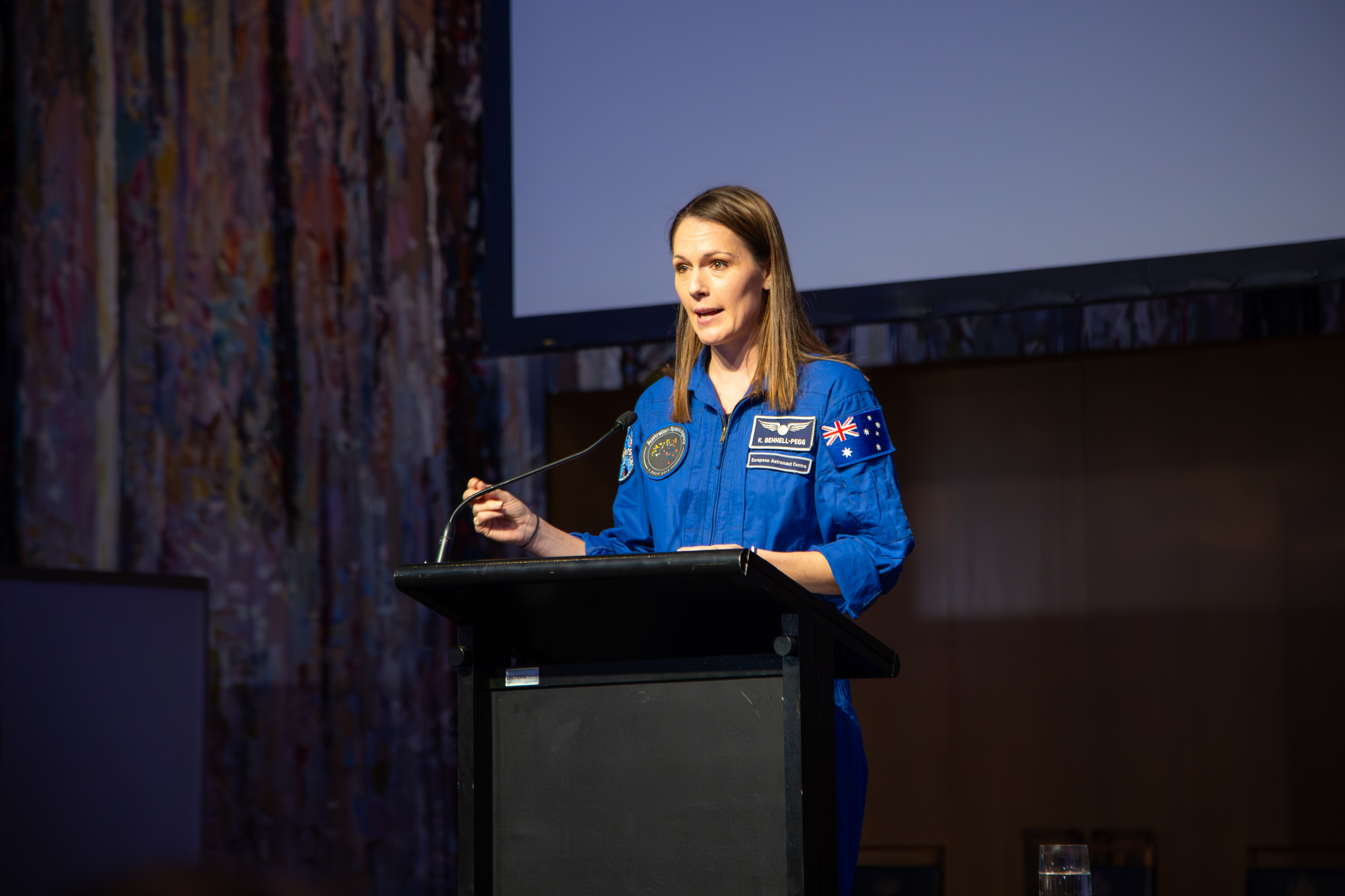 Person speaking at an event