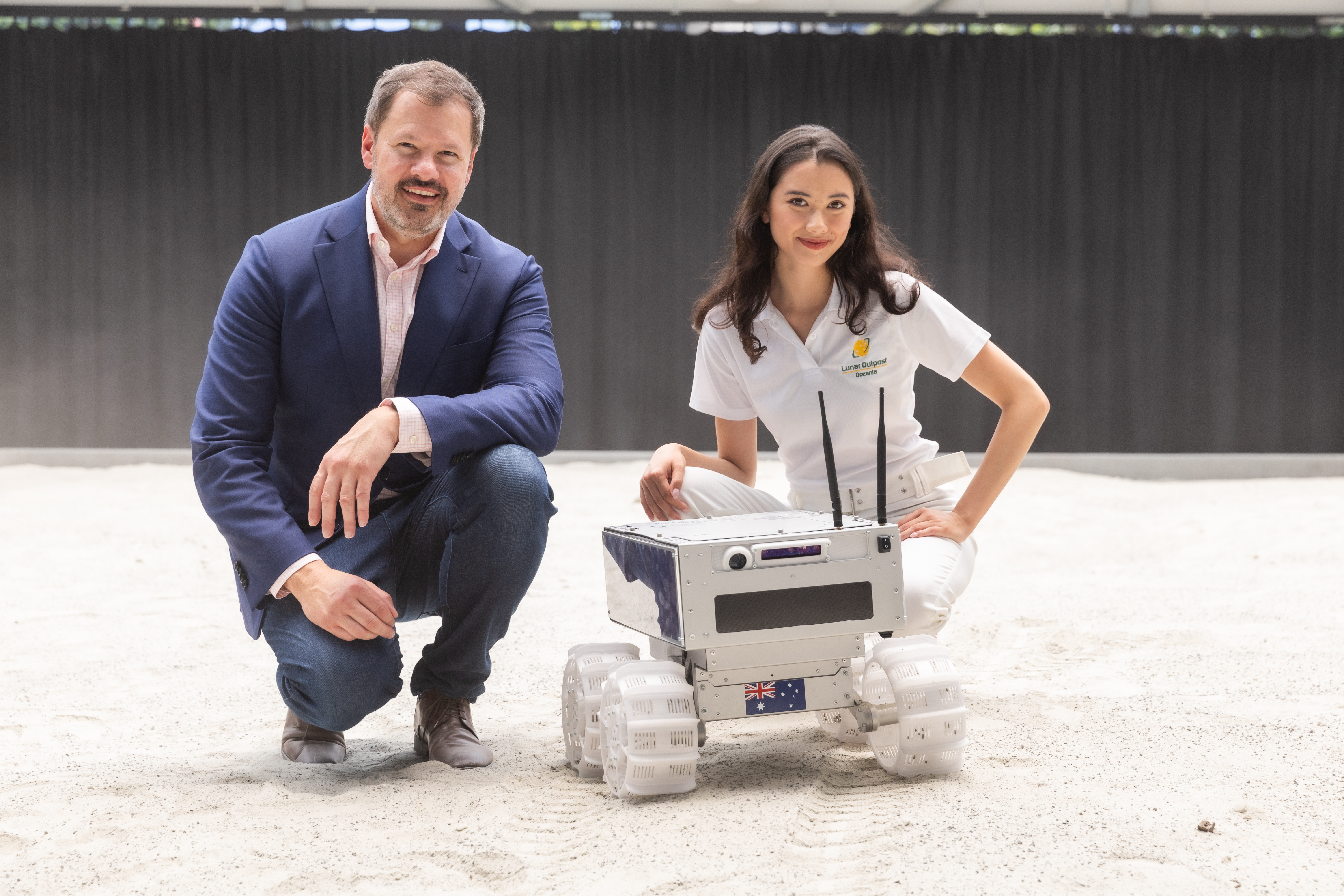 Chloe Chang (ELO2 Engineer) with Minister Husic 