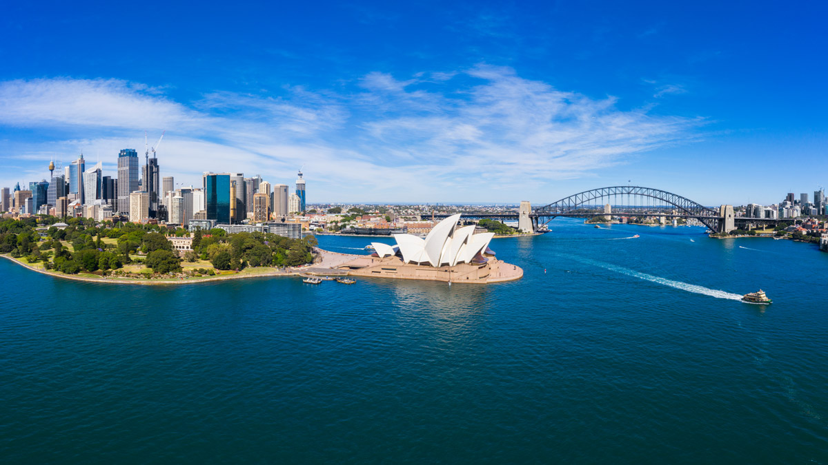 An aerial view of Sydney