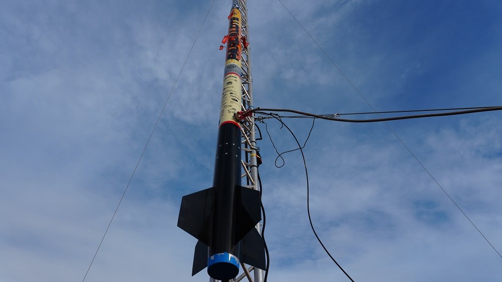 A rocket being launched from a site