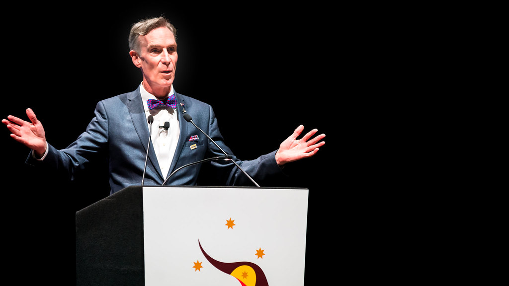 Person speaking at an event