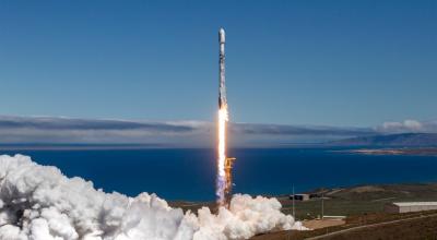A rocket being launched from a site