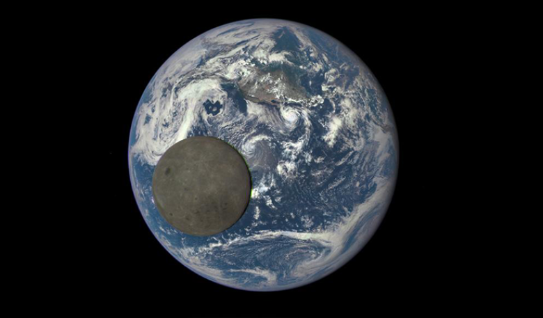 Earth and moon from space