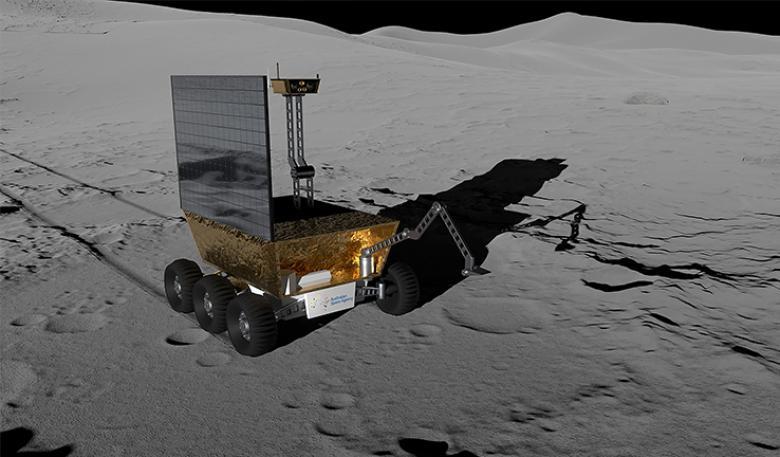 Artist’s impression of an Australian-made rover exploring the lunar surface.