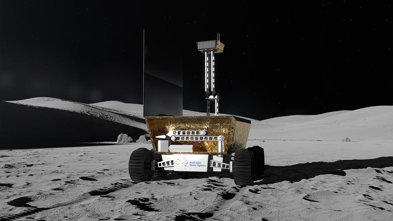 Illustration of Australian rover on the Moon