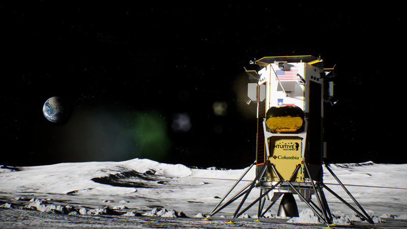 An artist's impression of Intuitive Machines' lander that will deliver technology and experiments to the Moon. Credit: Intuitive Machines