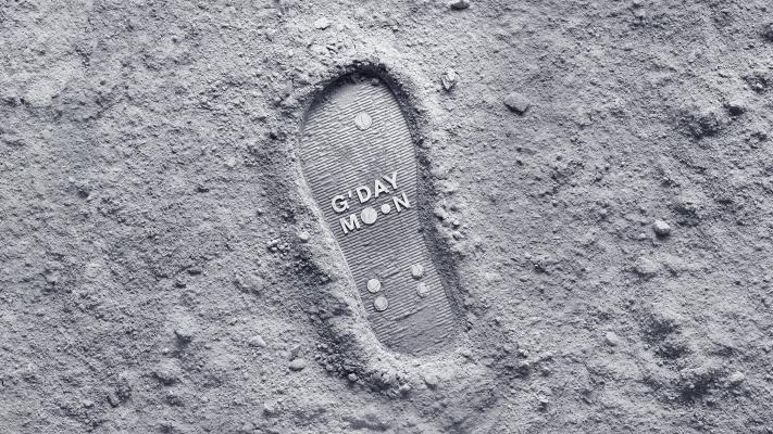 illustration of thong print on the moon.