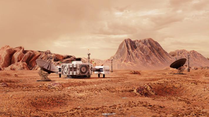 An illustration of life on Mars.