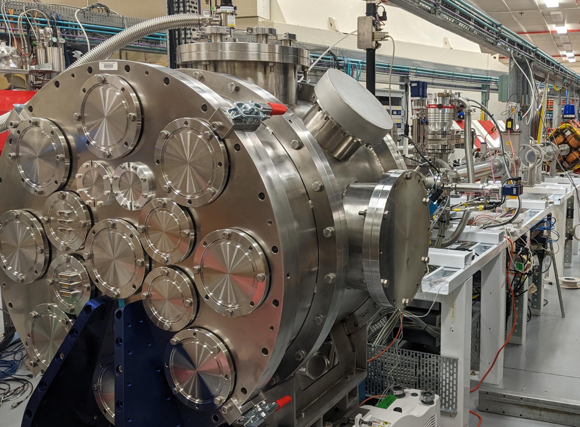 A close-up view of the Heavy Ion Accelerator facility. 