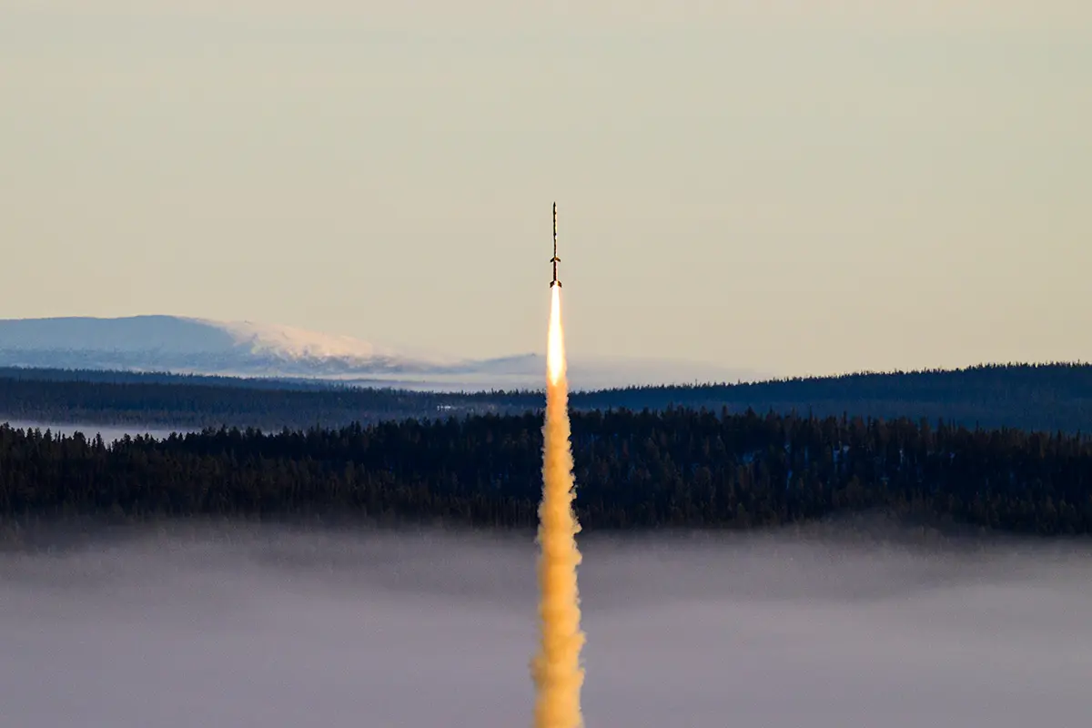 Rocket being launched from a base